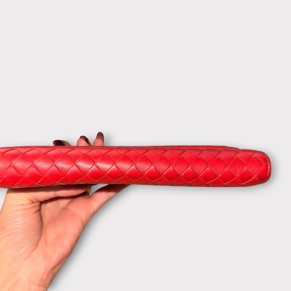 Bottega Veneta Red Intrecciato Woven Leather Continental Wallet (Authentic - Picture 12 of 16